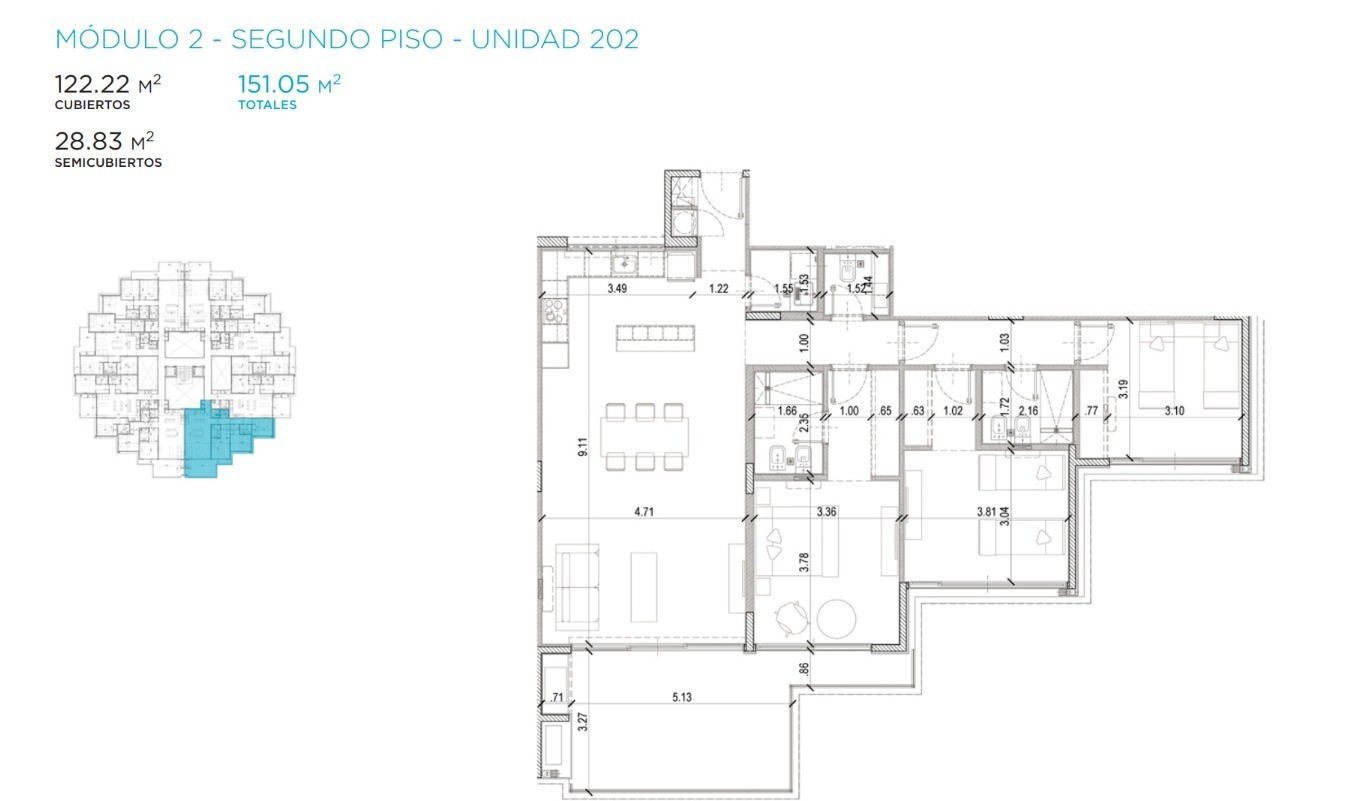 Departamento de 3 dormitorios en Manantiales