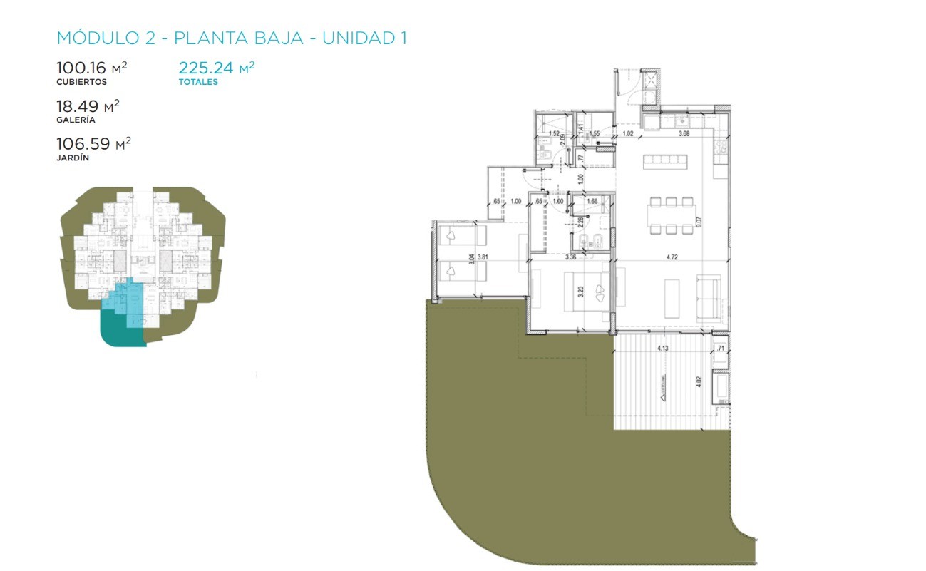 Departamento de 3 dormitorios en Mantantiales